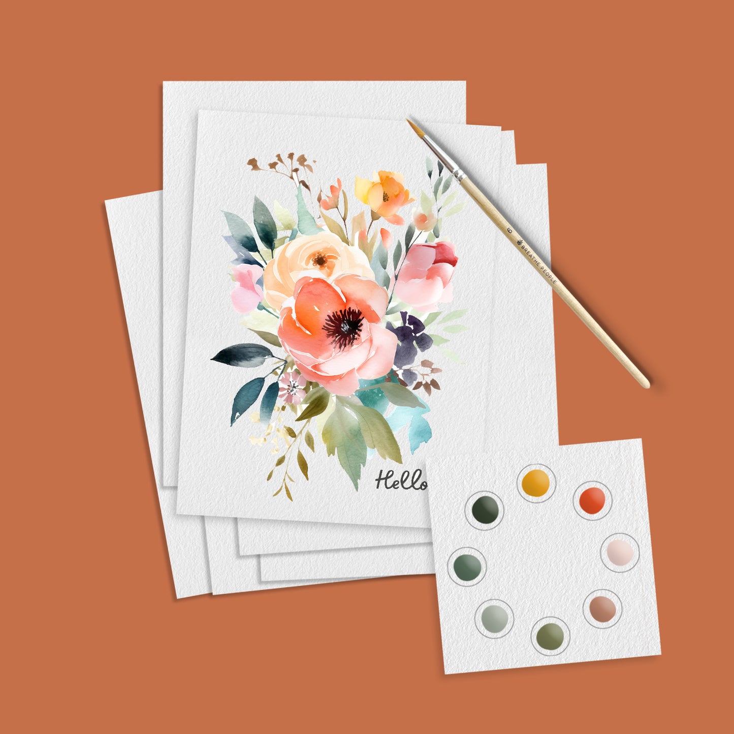 All-in-One Watercolor Postcards: Vibrant Botanicals