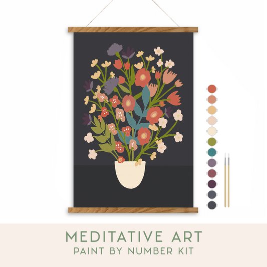 Flower Bouquet Meditative Art Paint by Number Kit
