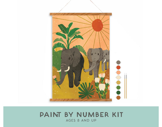 Elephant Family Paint by Number Kit
