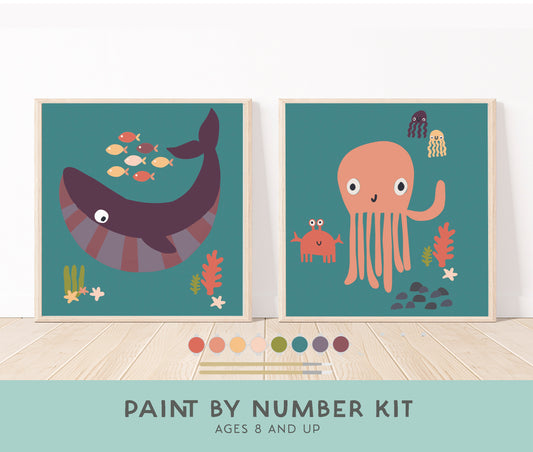 Ocean Creatures Paint by Number Kit