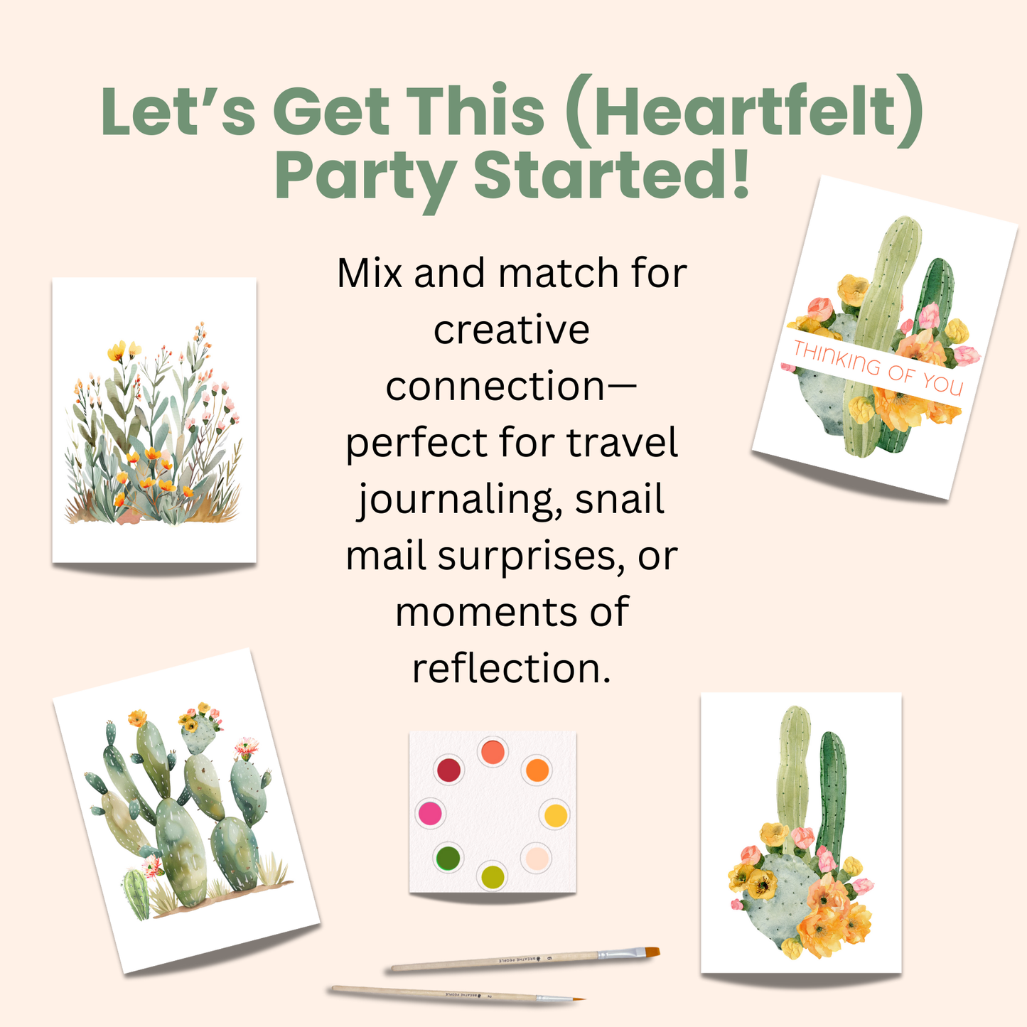 All-in-One Watercolor Postcards: Abstract Botanicals