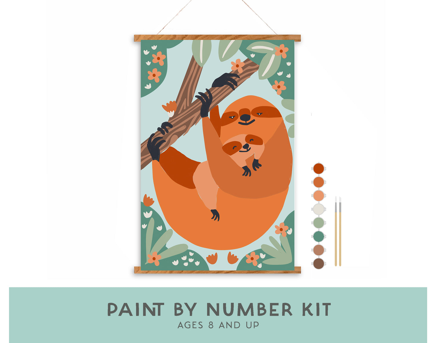 Sloth Family Paint by Numbers Kit for Children