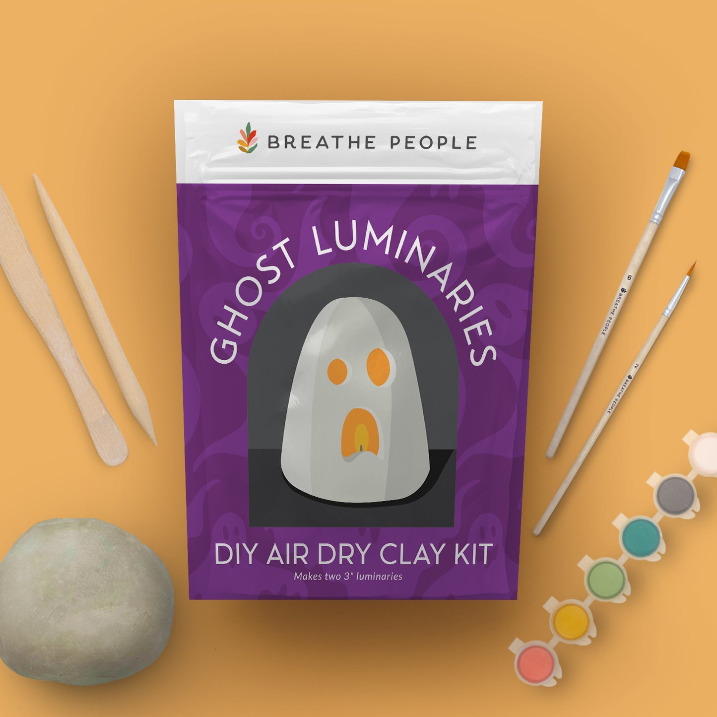 Spooky Cute Ghost Luminary Clay Kit