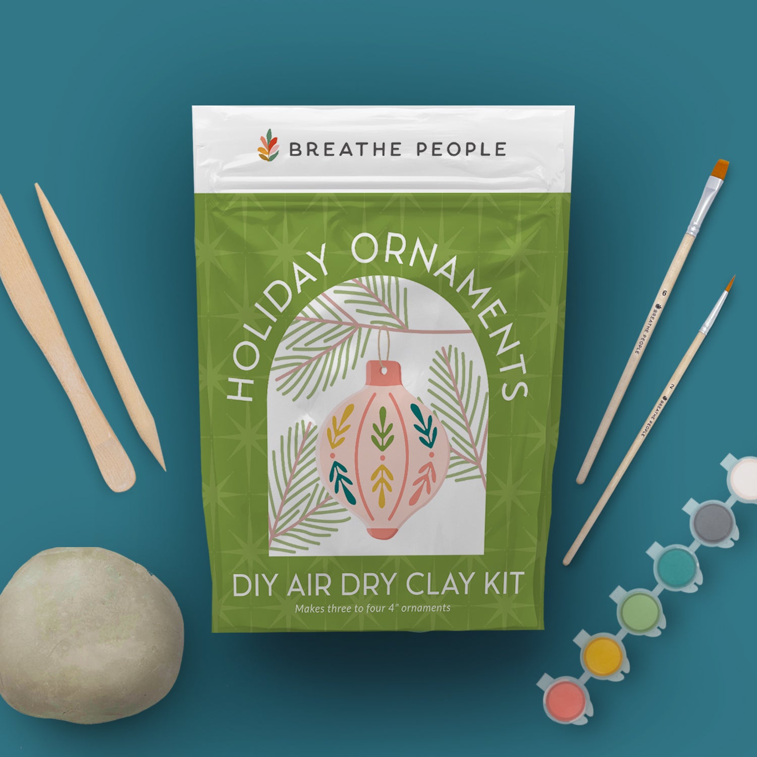 DIY Holiday Clay Ornament Kit- Round Ornaments