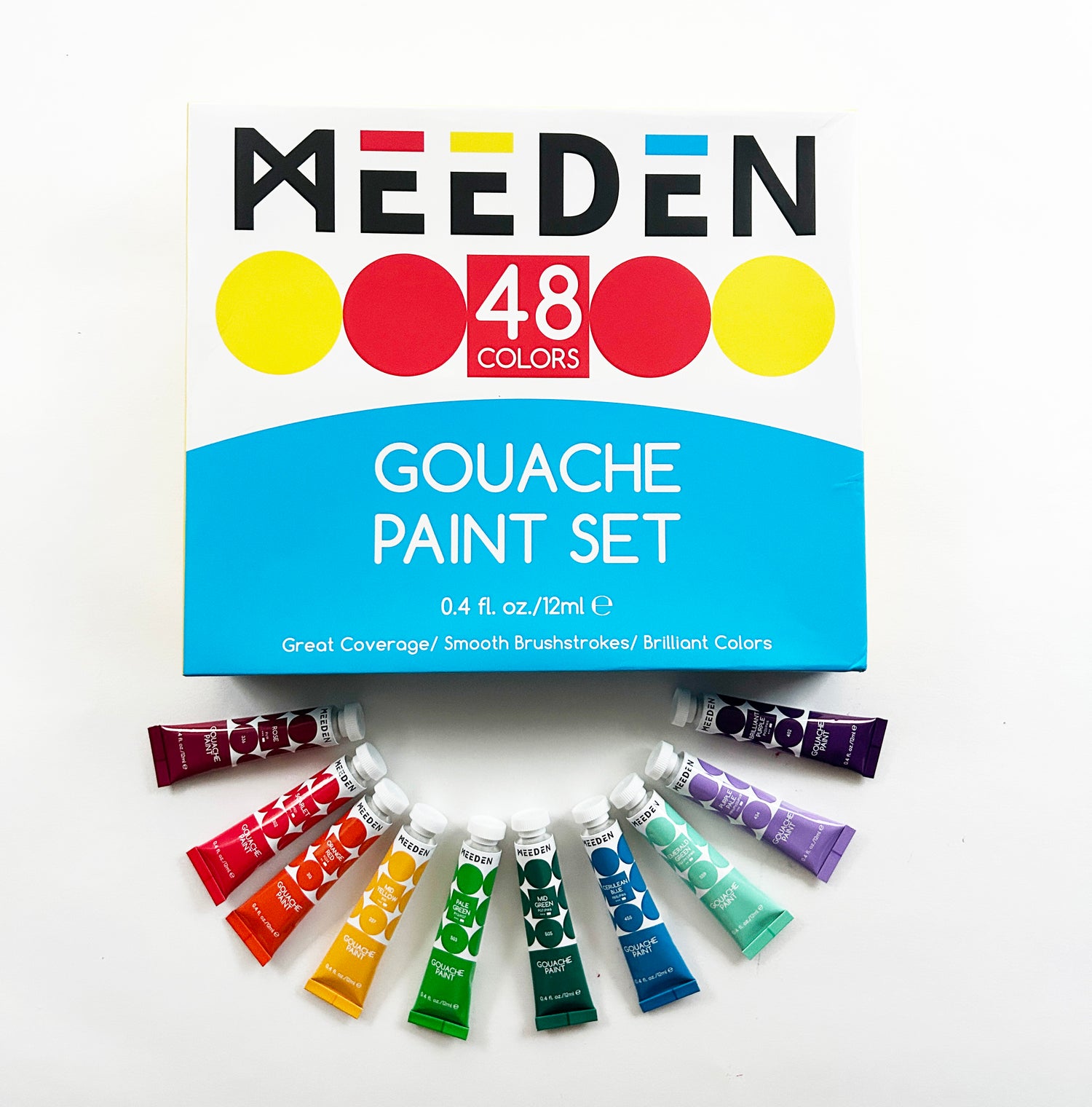 48-Color Gouache Paint Set for Beginner-Friendly Art Sessions