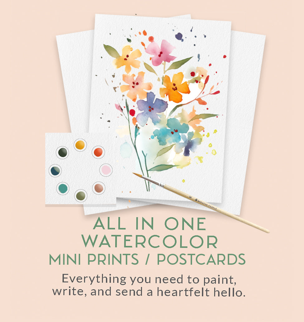All-in-One Watercolor Art Prints + Postcards: Spring Flowers