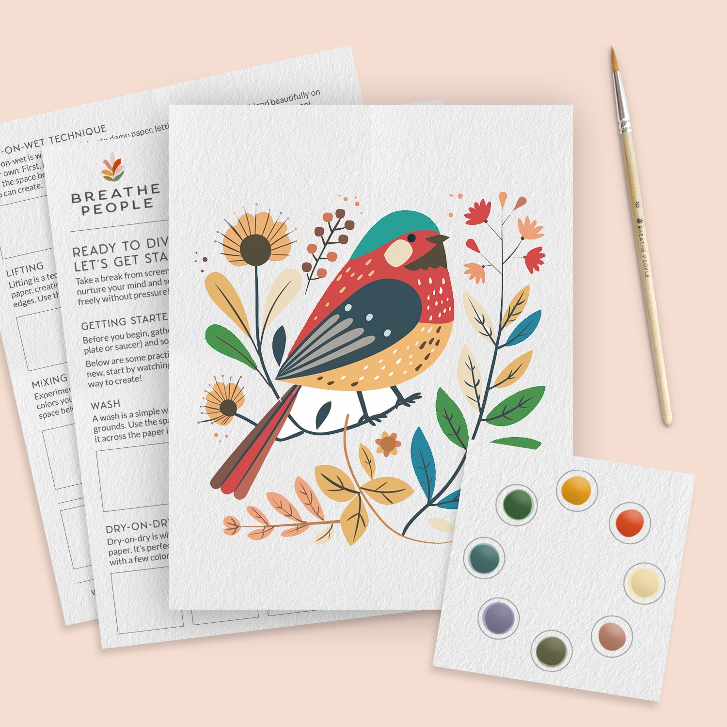 All-In-One Spring Bird Watercolor Kit