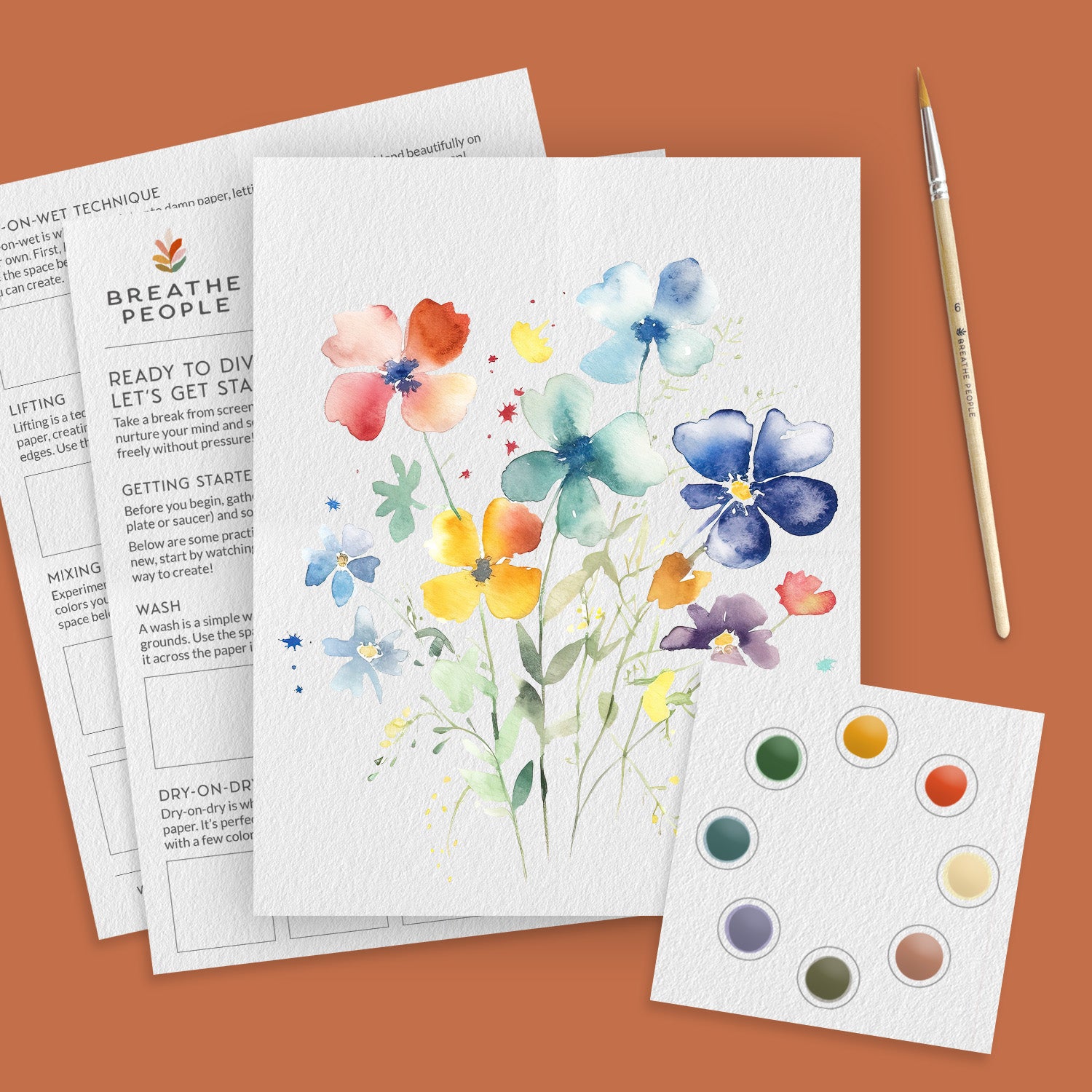 All-In-One Spring Flowers Watercolor Kit