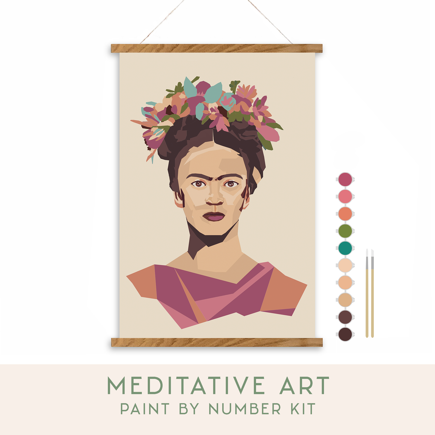 Frida Kahlo Meditative Art PBN Kit