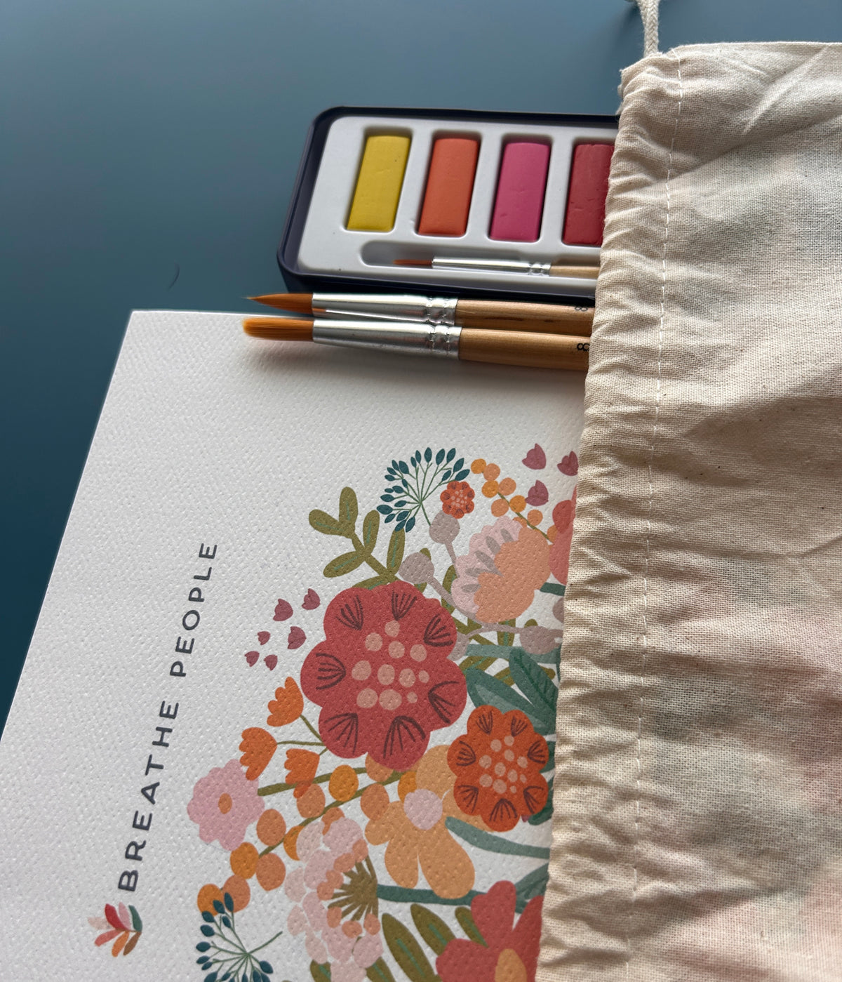Meditative Art Book Gift Set: Watercolors & Brushes