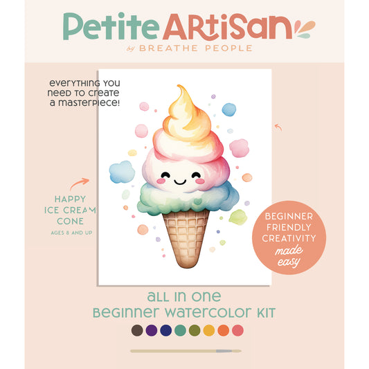 Ice Cream Cone Watercolor Kit for Kids