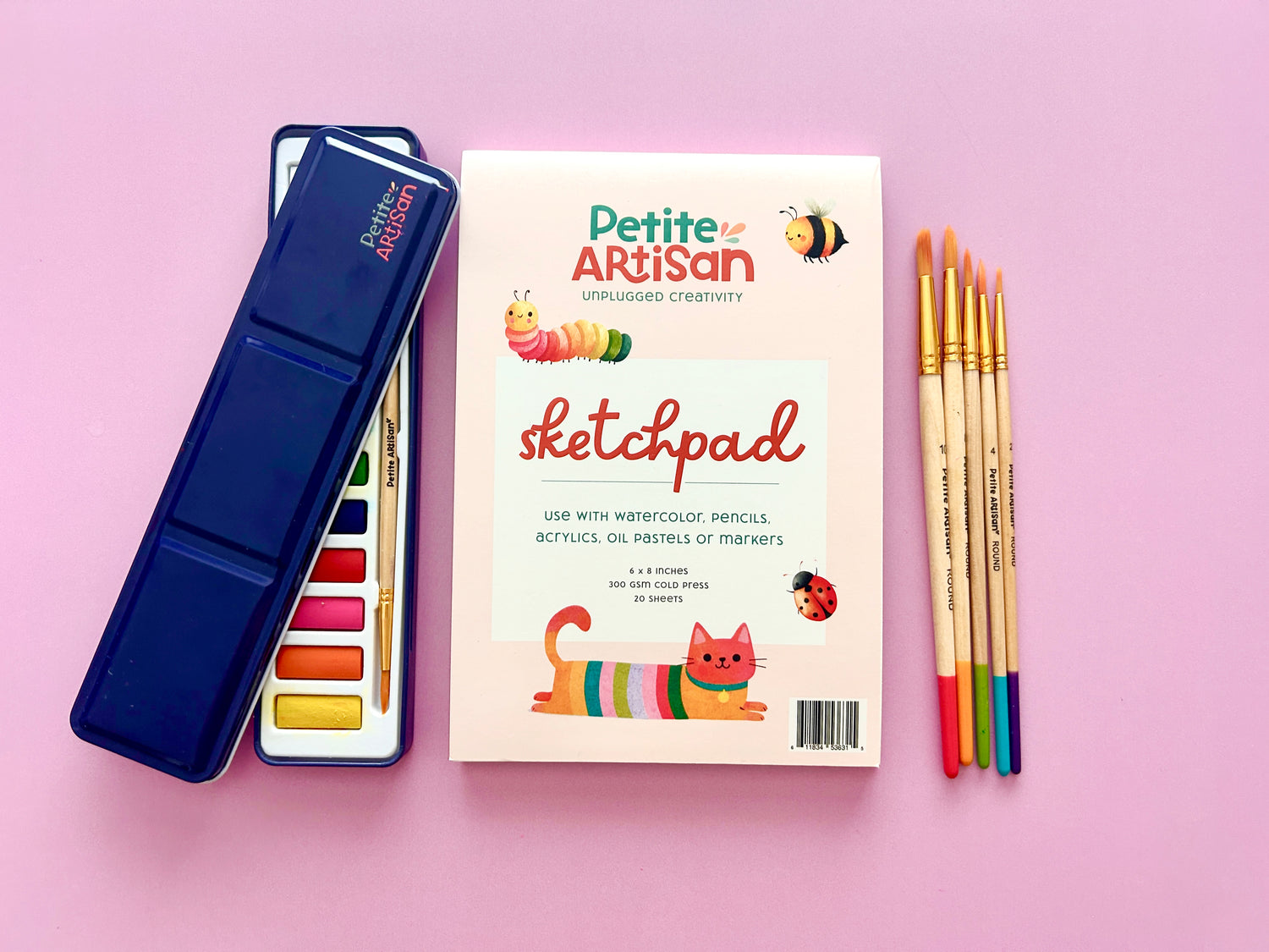 Kids Watercolor Sketch Pad – 300gsm Cold Press Paper (Ages 8+)