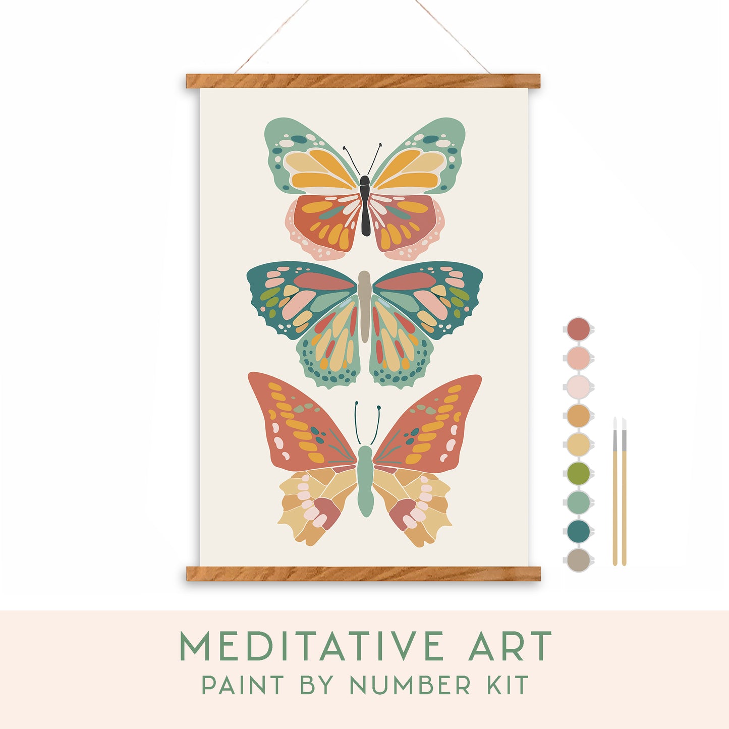 Vibrant Butterflies Meditative Art PBN Kit