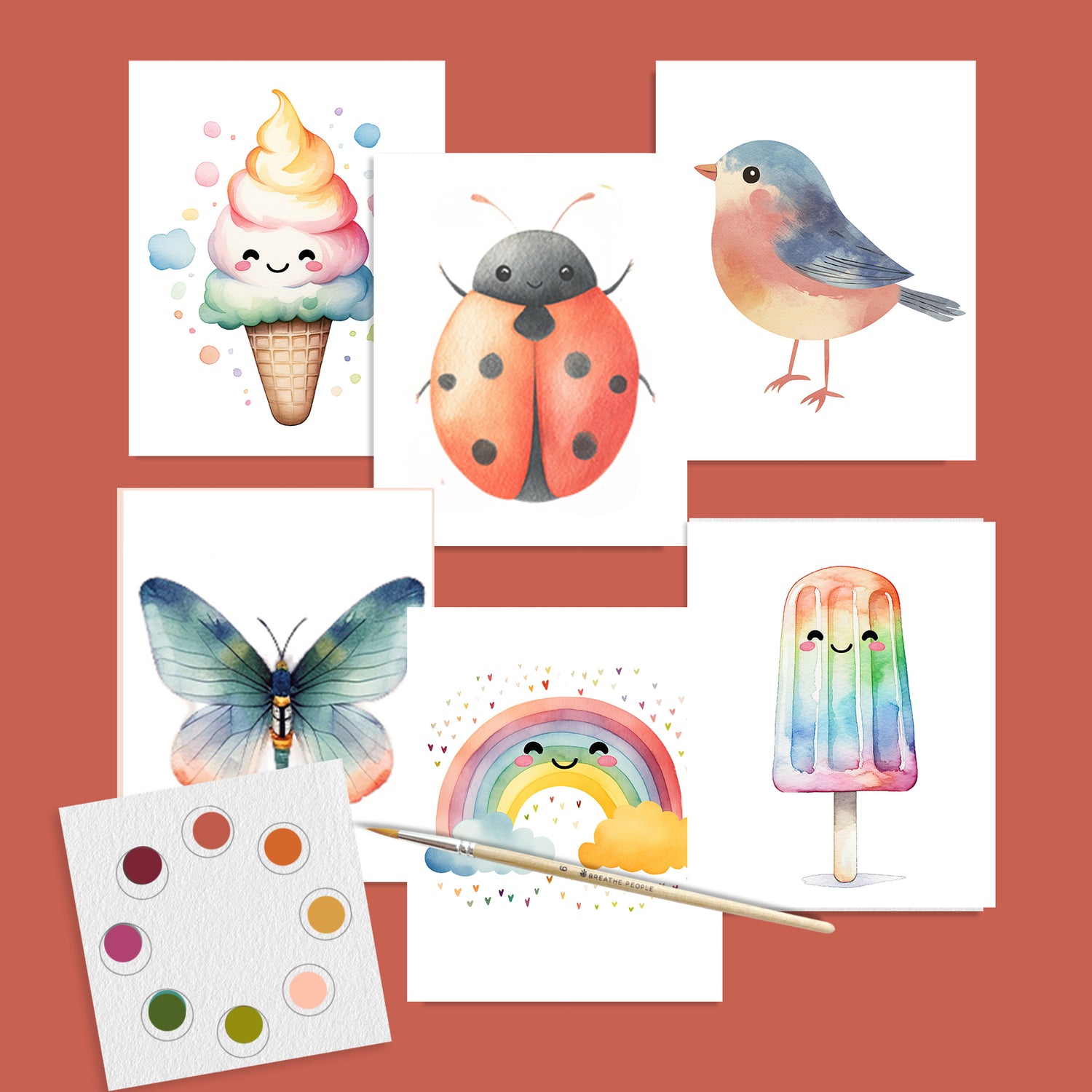 Summer Fun Watercolor Postcard Kit — Paint, Keep, or Send to Someone You Love