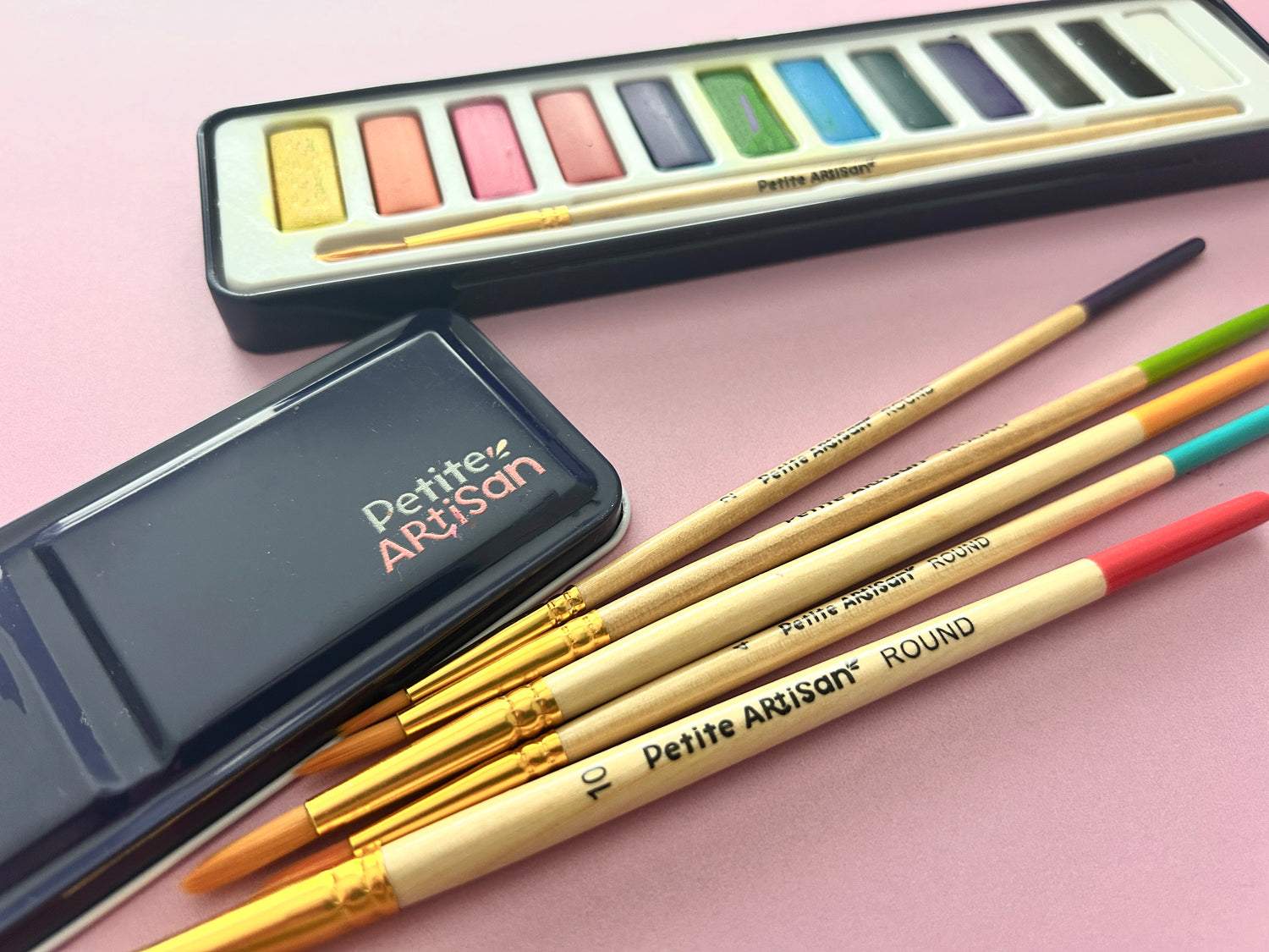 Twelve rich colors in a tin small enough for a backpack
