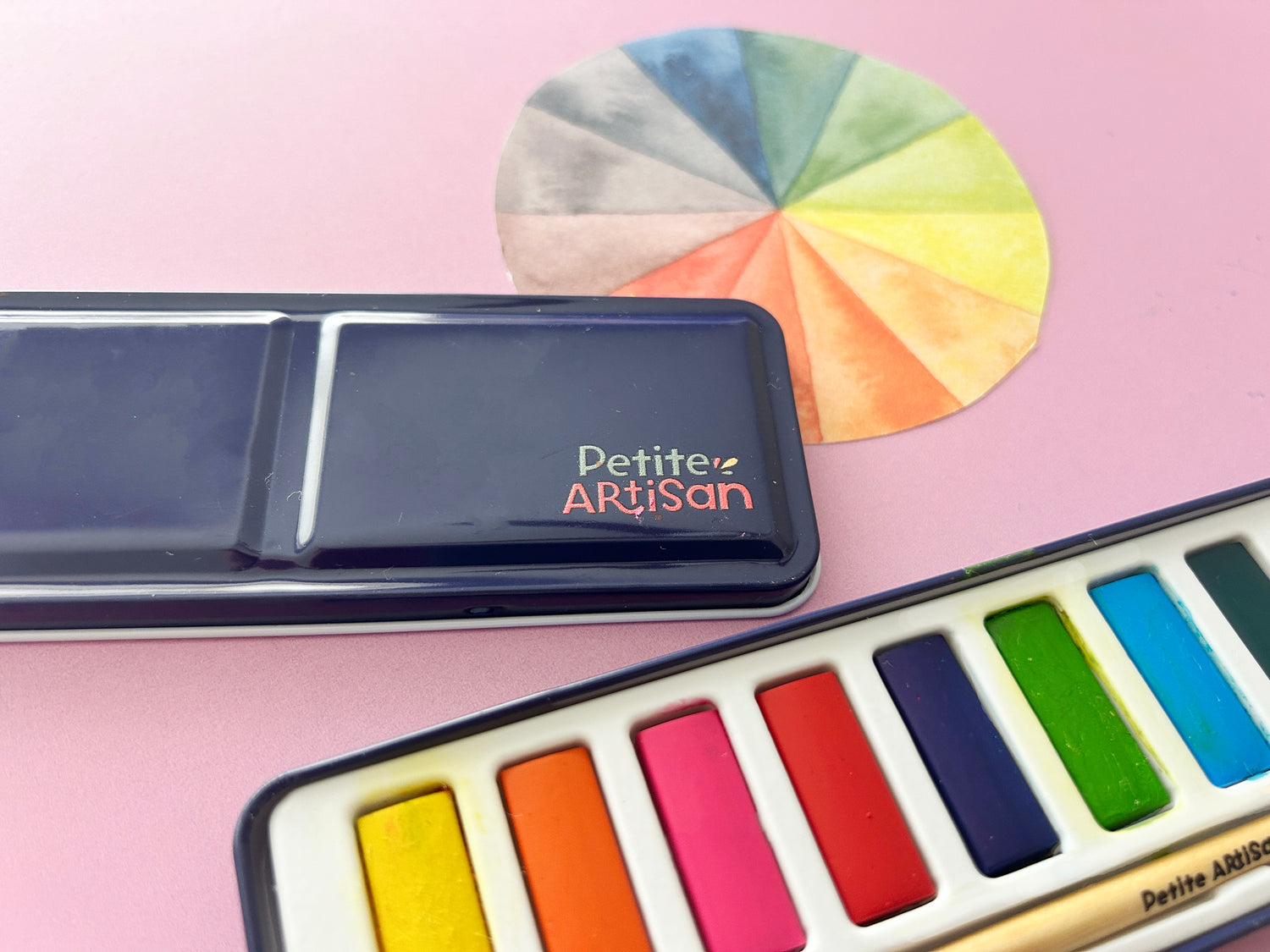 Twelve rich colors in a tin small enough for a backpack