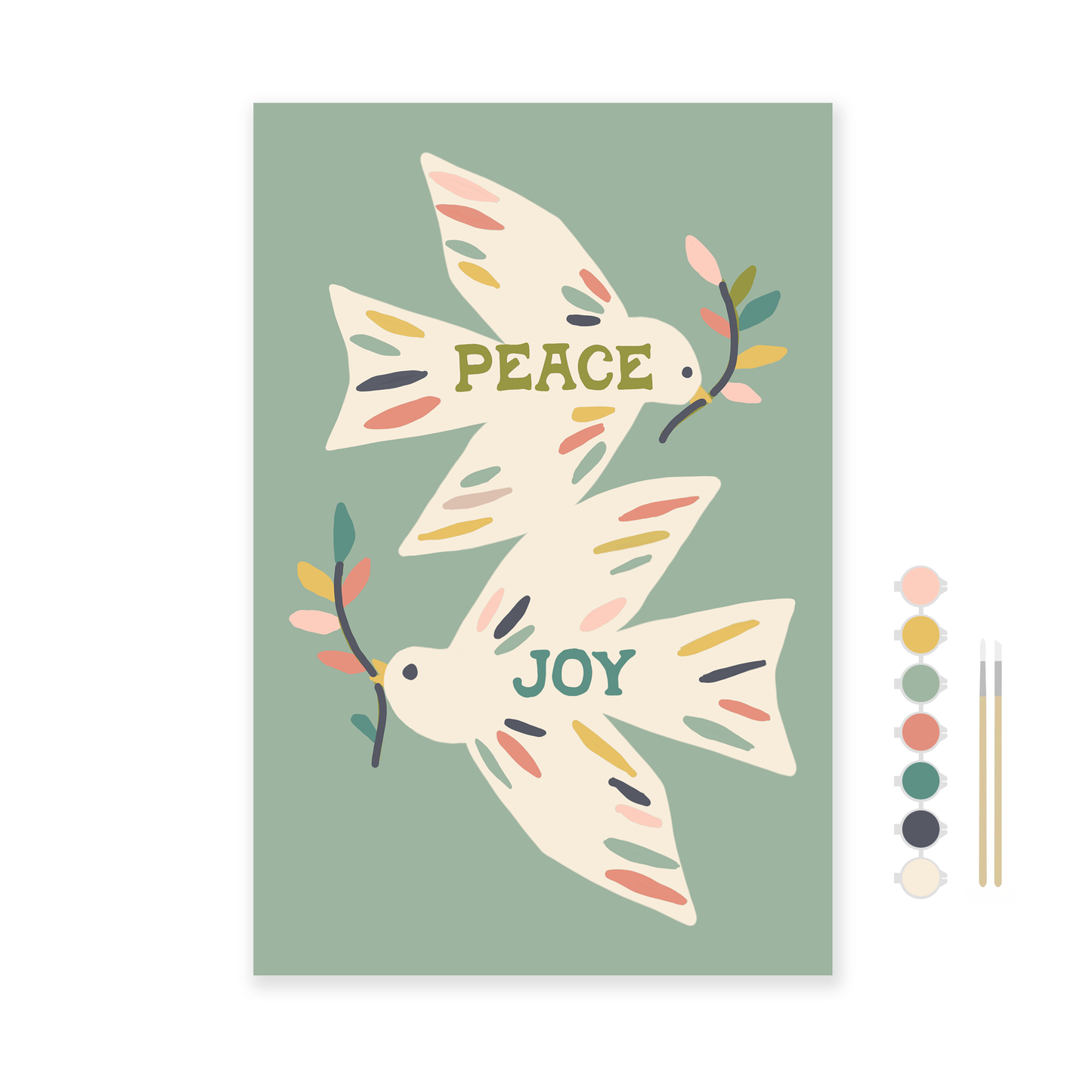 Peace Birds Holiday Art Paint by Number Kit