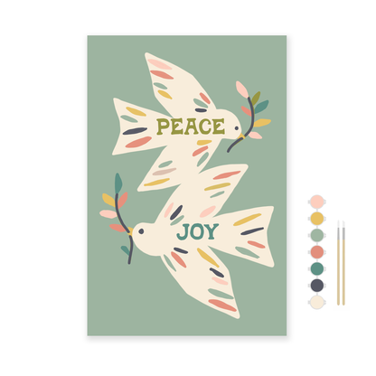 Peace Birds Holiday Art Paint by Number Kit