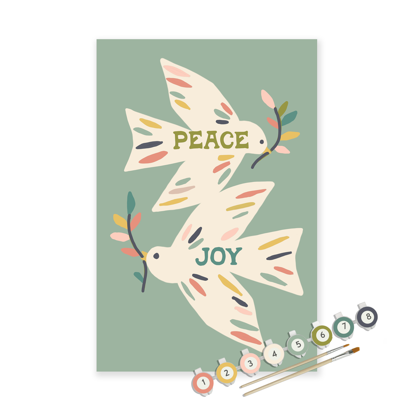 Peace Birds Holiday Art Paint by Number Kit