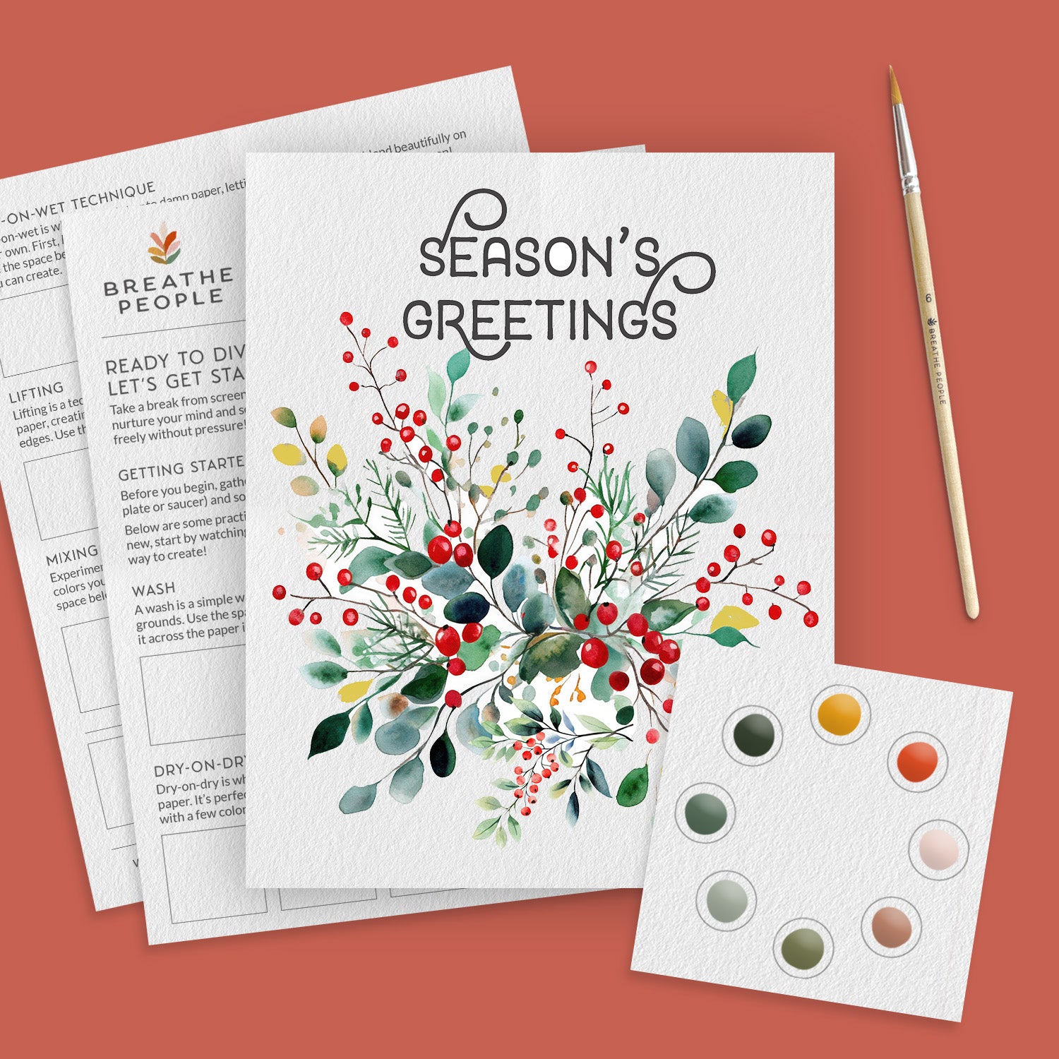 All-in-One Watercolor Kits for Holidays- Winter Snowman