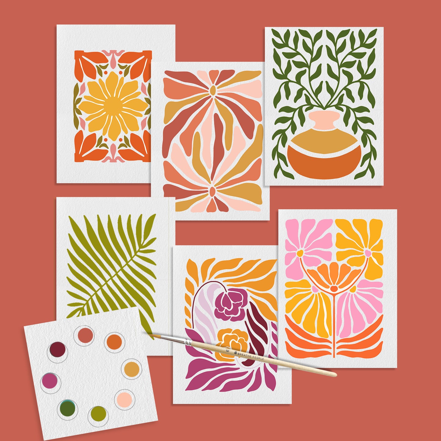 All-in-One Watercolor Postcards: Abstract Botanicals