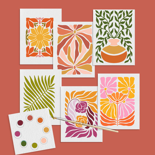 All-in-One Watercolor Postcards: Abstract Botanicals