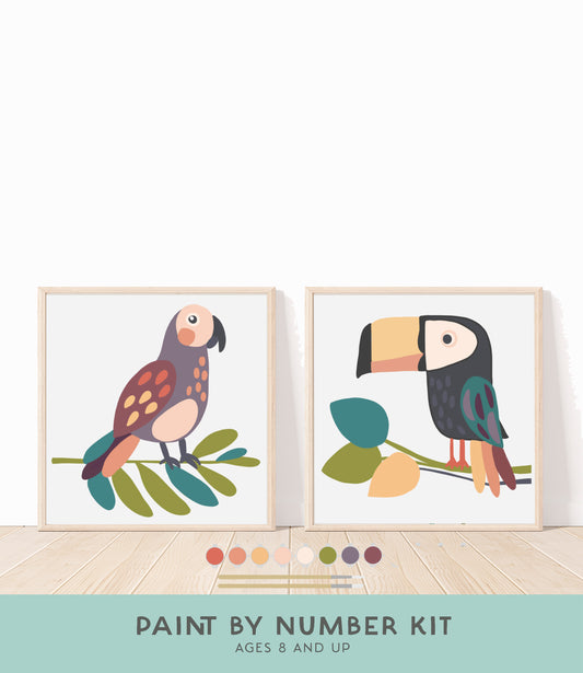 Tropical Birds Paint by Number Kit