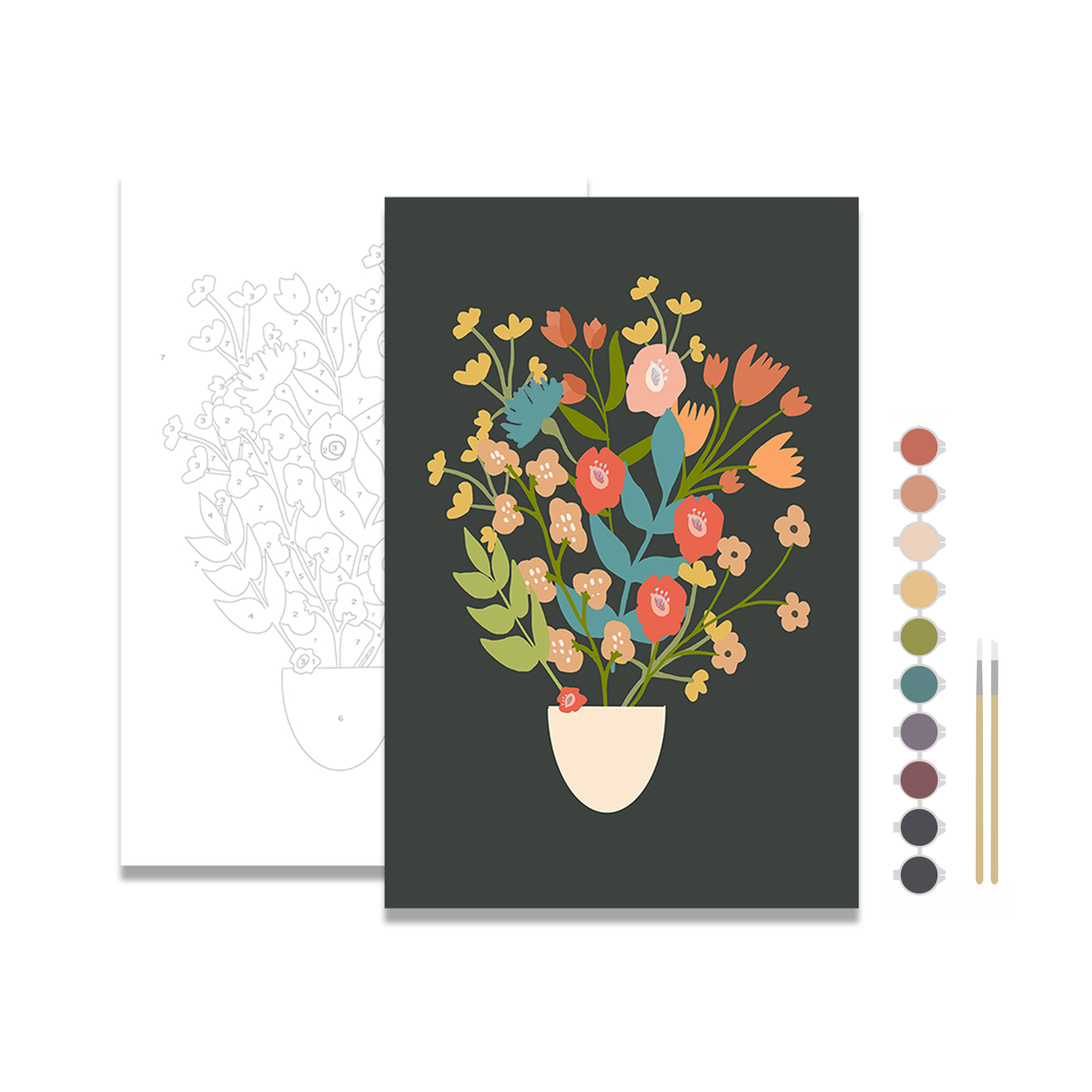 Flower Bouquet Meditative Art PBN Kit