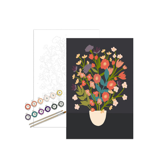 Flower Bouquet Meditative Art Paint by Number Kit