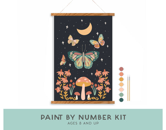 Night Butterfly Garden Paint by Number Kit