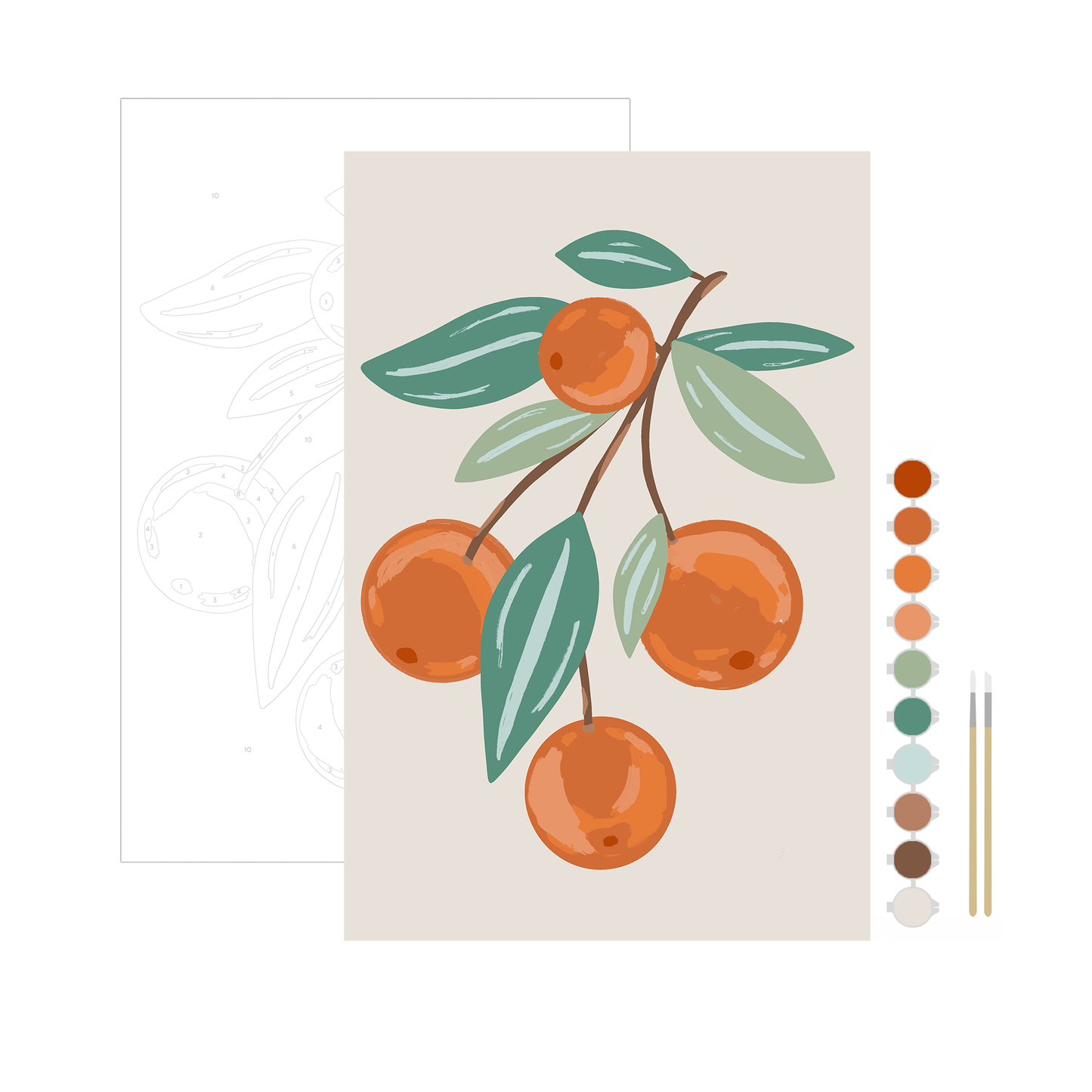 Citrus Branch Meditative Art PBN Kit