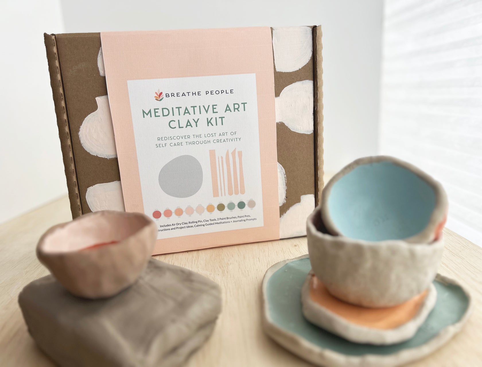 Breathe People Meditative Art Clay Kit + Self-Care Meditations and Projects
