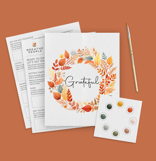All-in-One Watercolor Kits for Cozy Fall Days- Fall Wreath