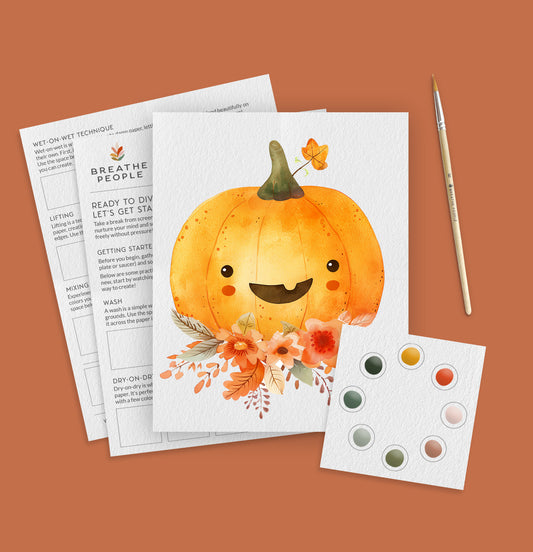 All-in-One Watercolor Kits for Cozy Fall Days- Pumpkin