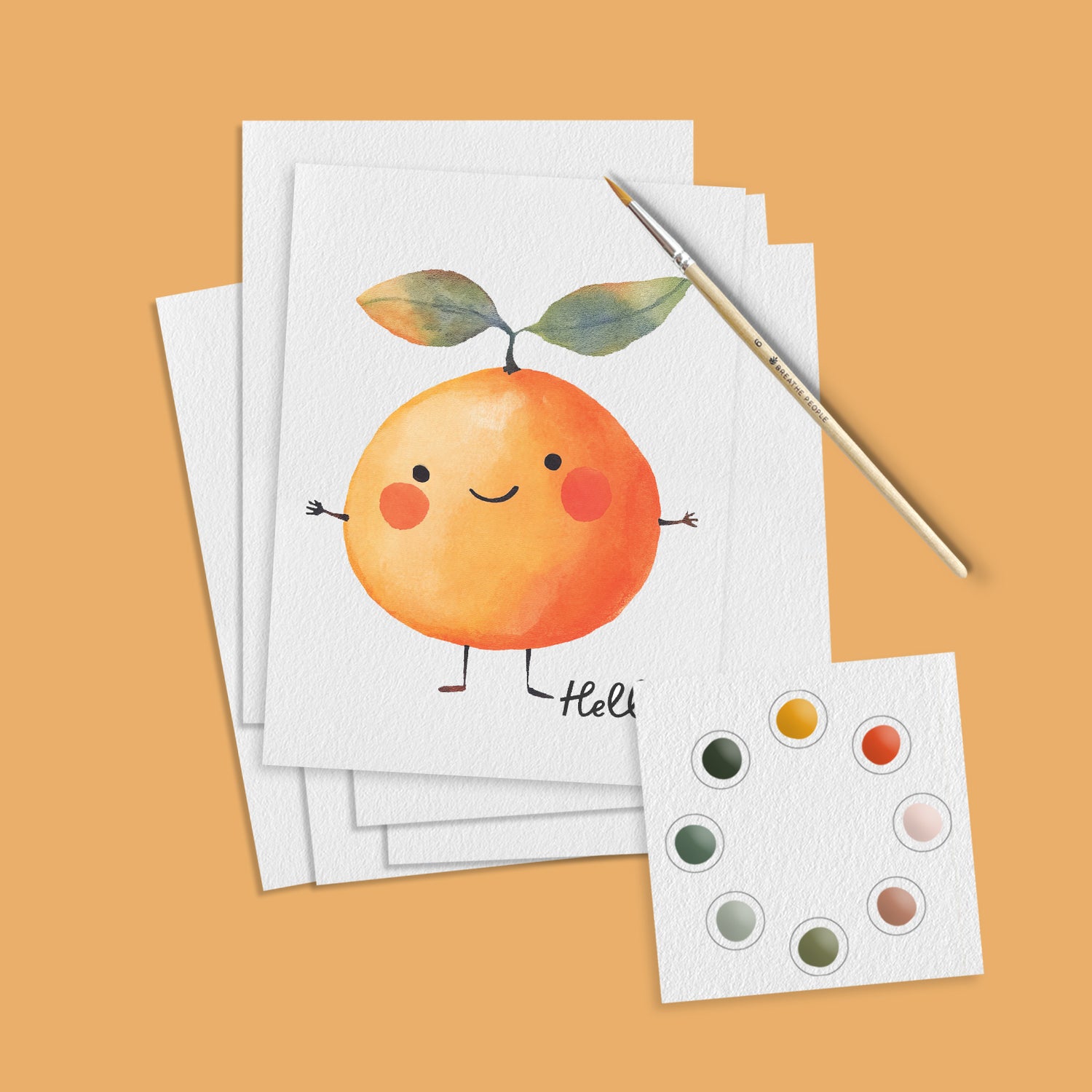 Happy Fruits: All-in-One Watercolor Postcard Kit for Kids