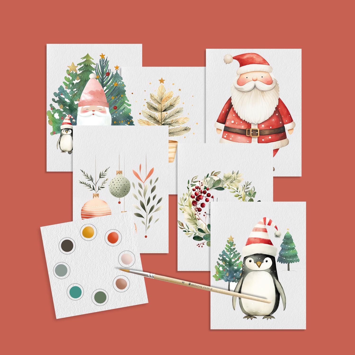 Holiday Collection: All-in-One Winter Watercolor Postcards