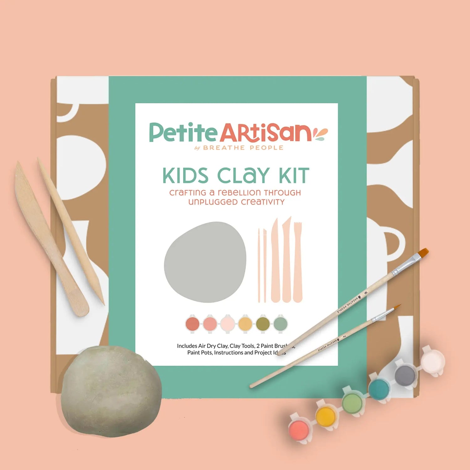 Petite Artisan DELUXE Air Dry Clay Party Kits