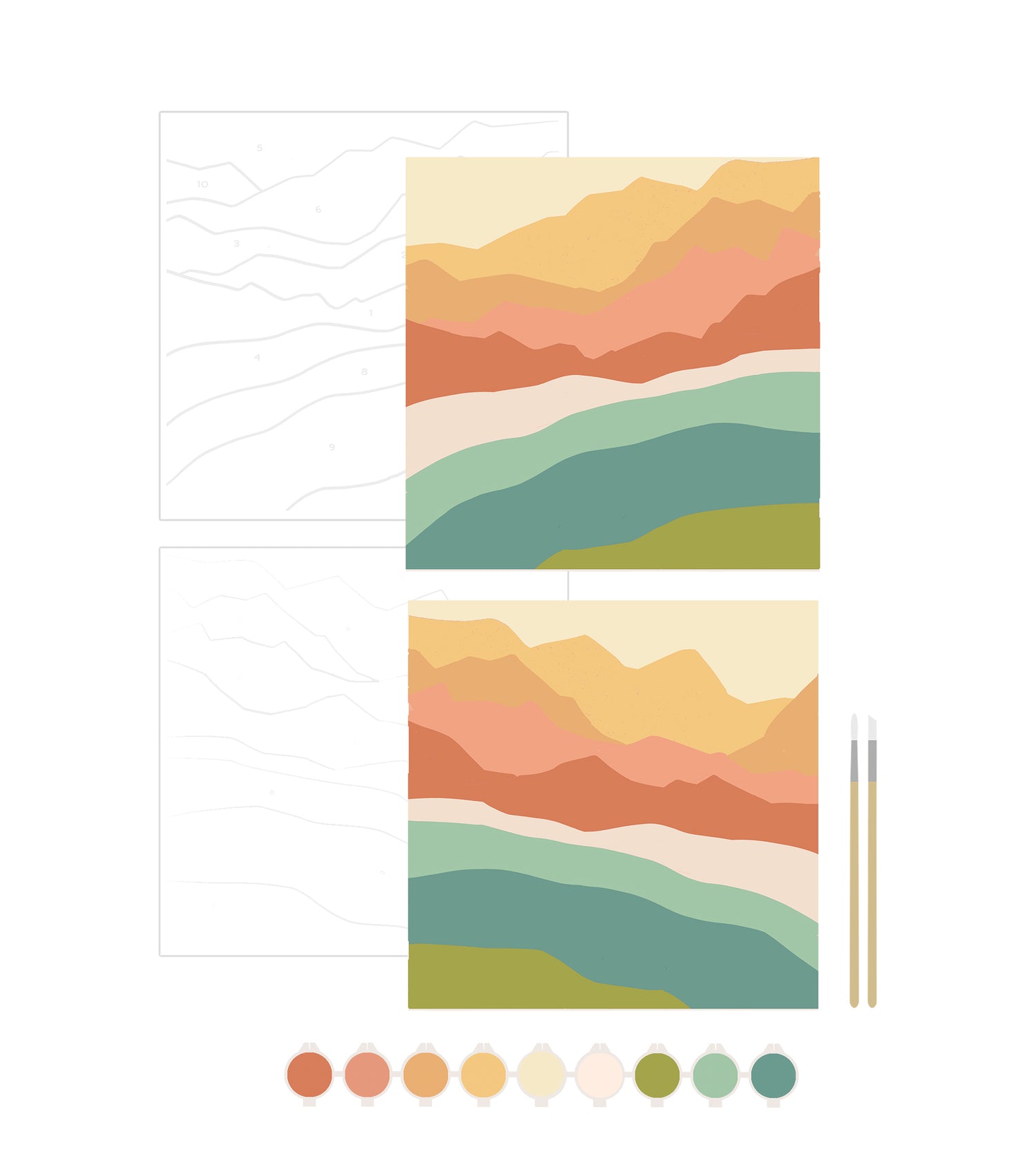 Abstract Zen Peaks Paint by Numbers Kits
