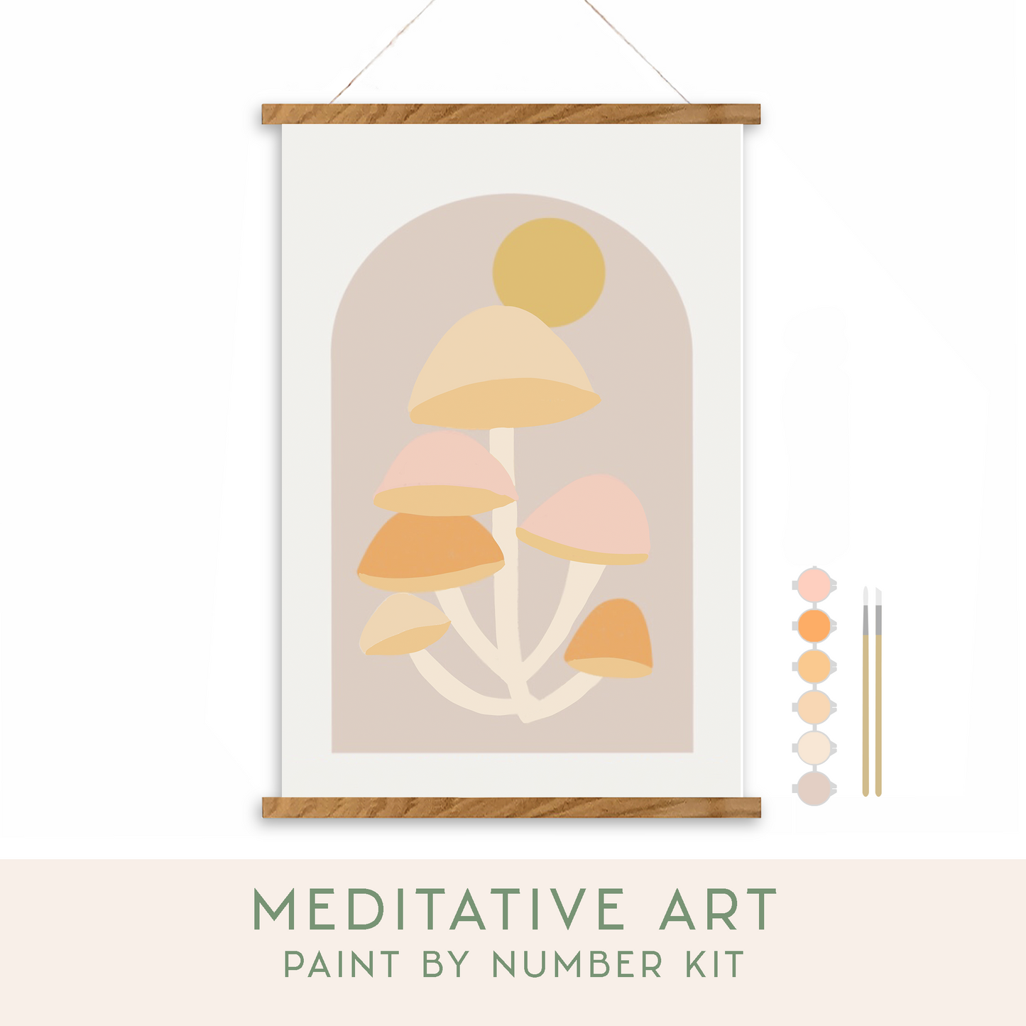Morning Mushrooms Meditative Art PBN Kit