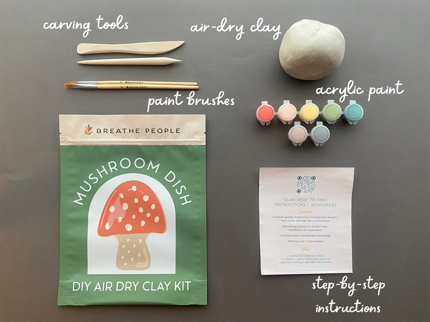 DIY Air Dry Clay Kit- Make Your Own Mushroom Dish