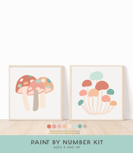 Mushroom Family Paint by Number Kit