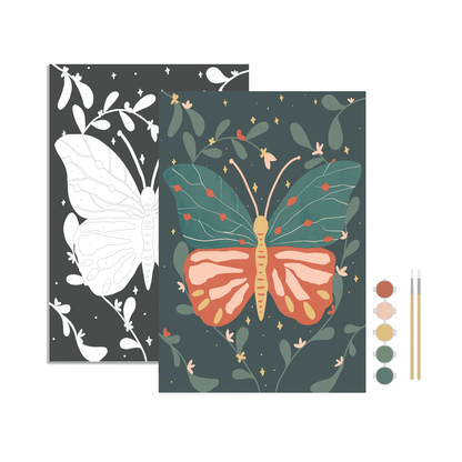 Night Butterfly Meditative Art PBN Kit