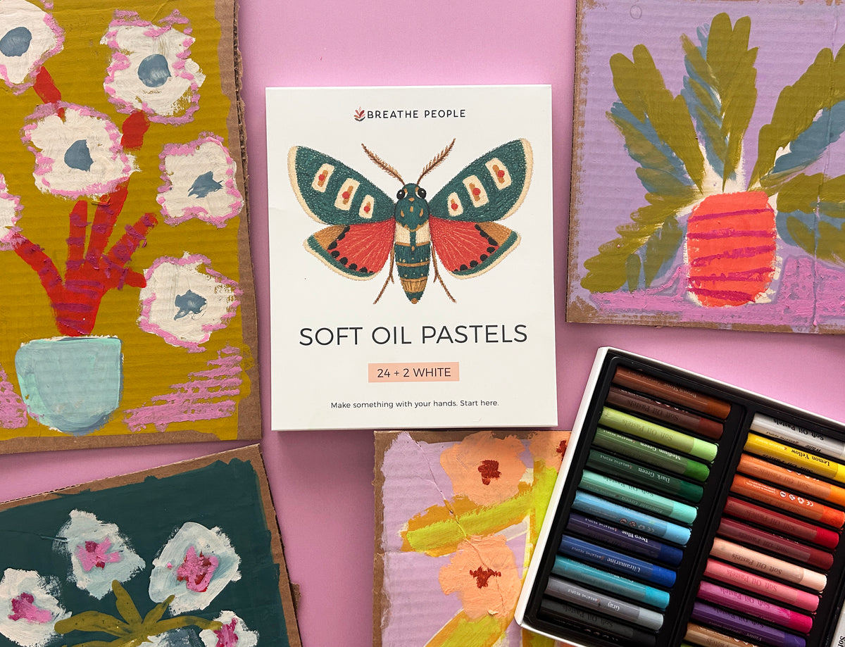 Oil Pastel Set of 24, Screen-Free Art