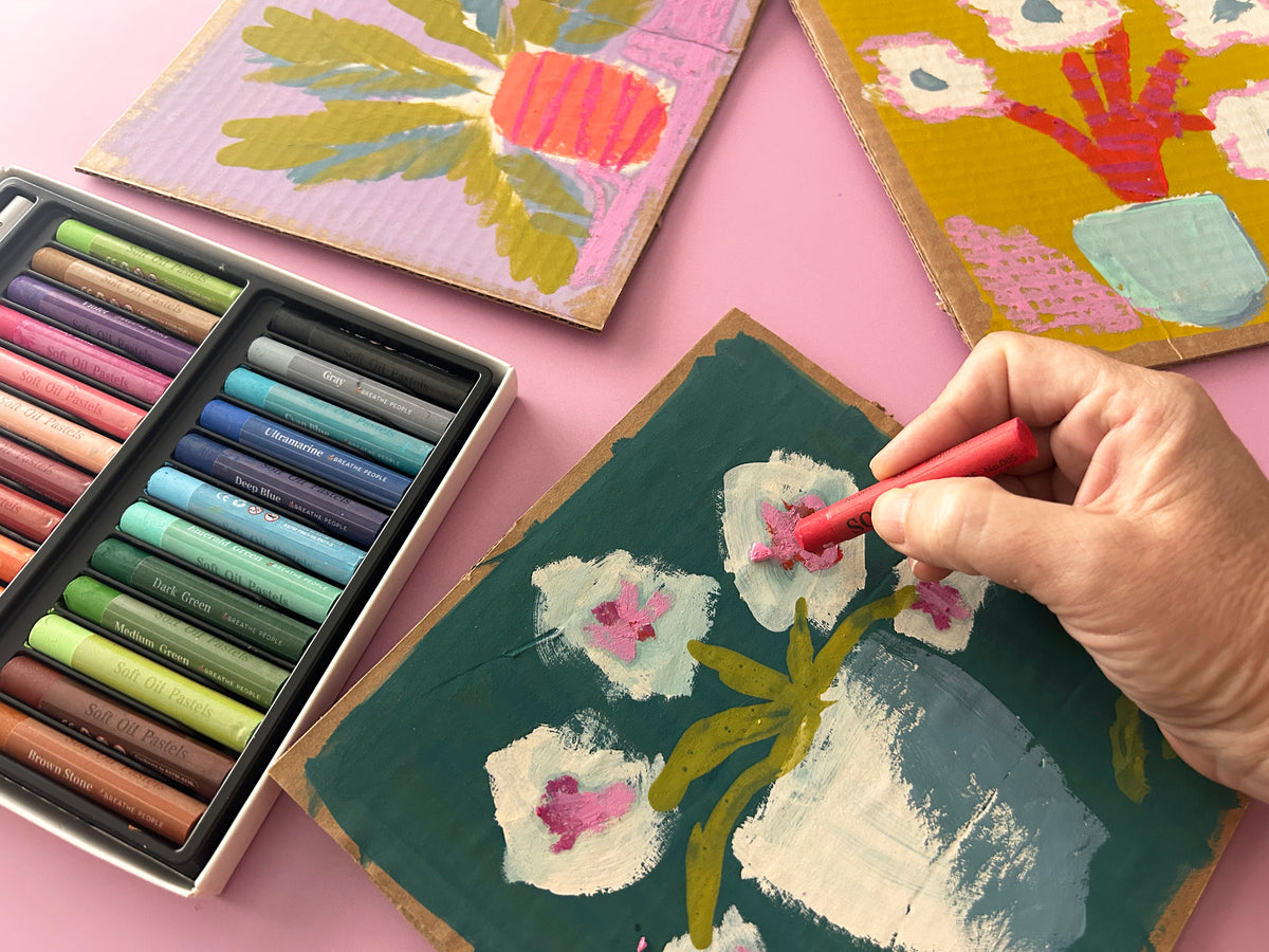 Oil Pastel Set of 24, Screen-Free Art