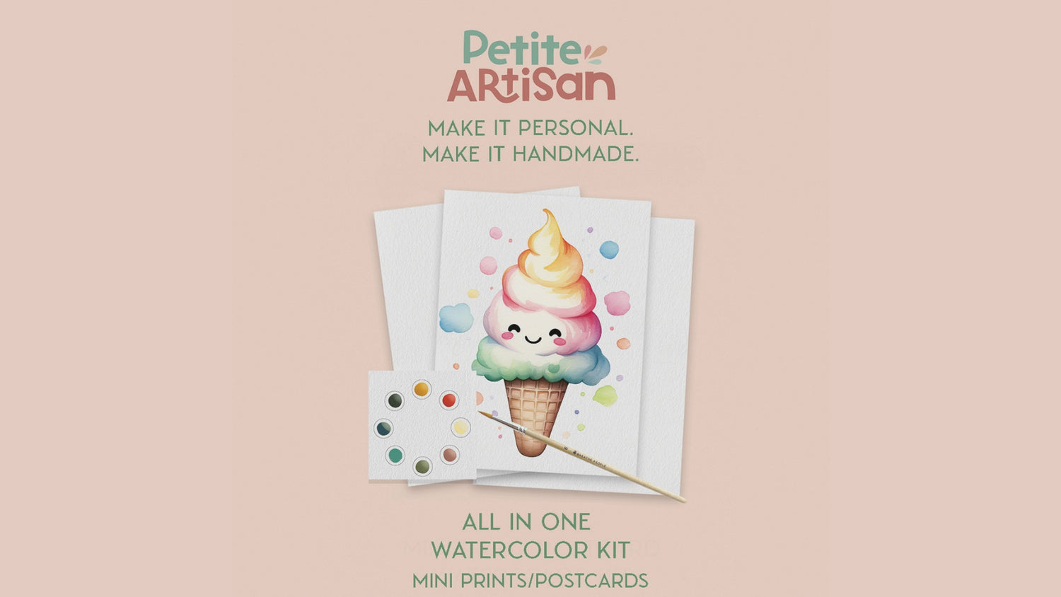 Summer Fun Watercolor Postcard Kit — Paint, Keep, or Send to Someone You Love
