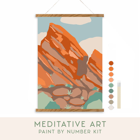 Red Rocks Meditative Art PBN Kit