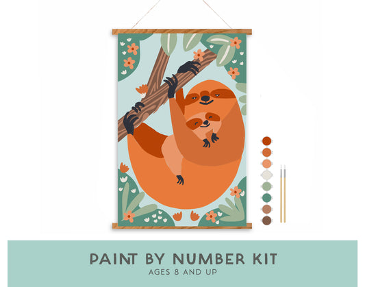 Sloth Family Paint by Number Kit