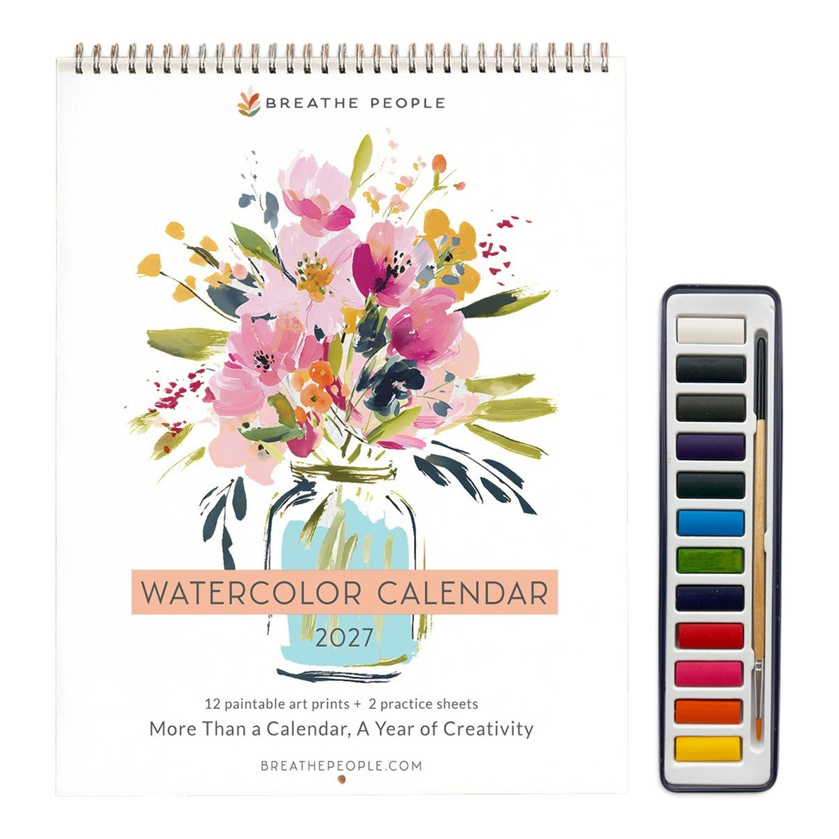 A 2027 Calendar You Actually Make - Twelve Months of Guided Botanical Watercolor Outlines