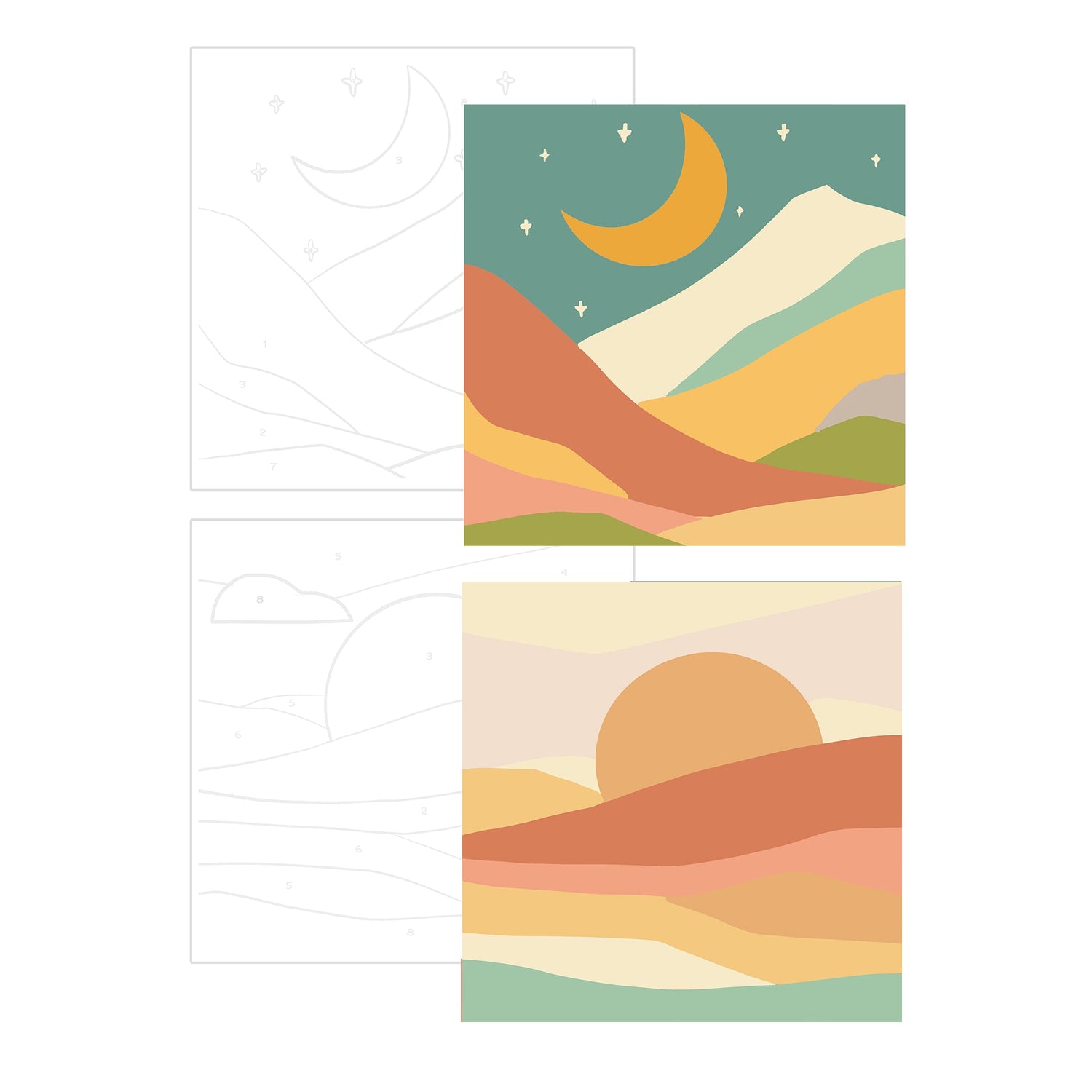 By Sun and Moonlight Meditative Art Paint by Number Kits