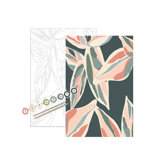 Tropical Leaves Meditative Art Paint by Number Kit